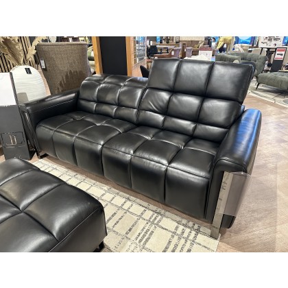 Viviana 3 Seater, Chair and Bench Stool in Black Leather