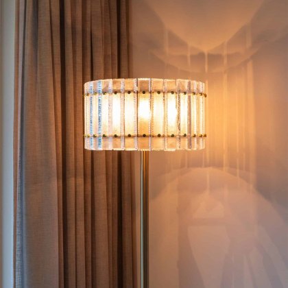 Feline Marble and Brass Floor Lamp