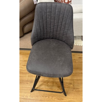 DALLAS-Counter High Stool -Dark Grey