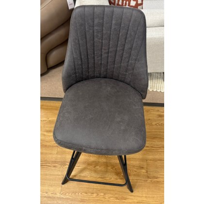 DALLAS-Counter High Stool -Dark Grey