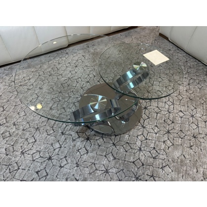 Spin Occasional -Coffee Table- Clear Glass Top