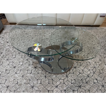 Spin Occasional -Coffee Table- Clear Glass Top