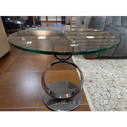 Spin Occasional -Lamp Table- Clear Glass Top