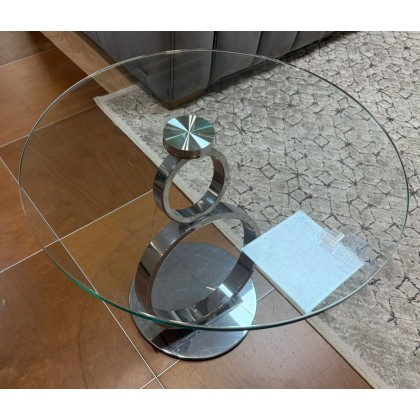 Spin Occasional -Lamp Table- Clear Glass Top