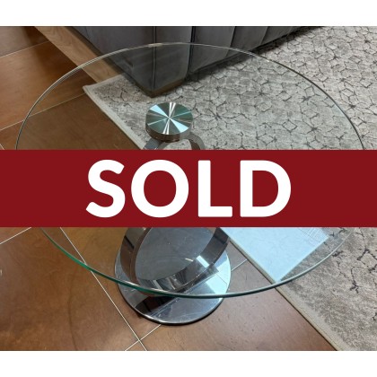 Spin Occasional -Lamp Table- Clear Glass Top