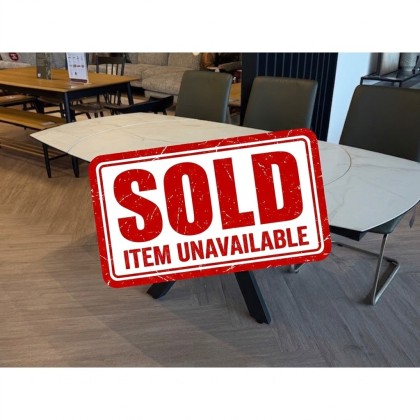 Giza Dining Table 130cm Swivel Matt Marble White