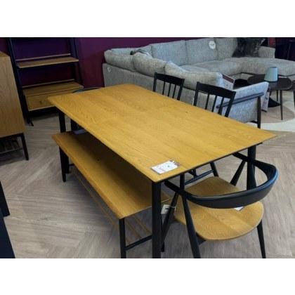 Monza Medium Extending Table + 2 Como Chairs + 2 Dining Chairs + Bench