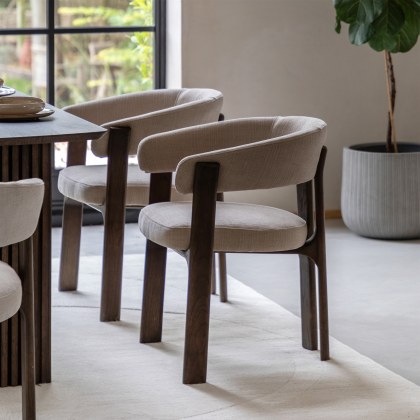 Gallery Direct Onda Dining Chair- Natural Fabric Gallery Direct Onda Dining Chair- Natural Fabric