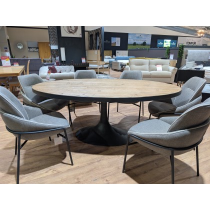 Heston, Large Oval Table plus 6 x Grey Liam Chairs