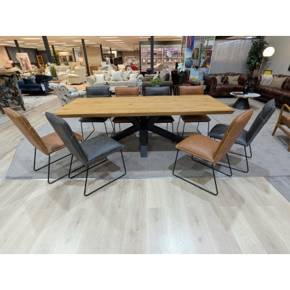 Brockley, Large Dining Table with 8 x Sam Chairs