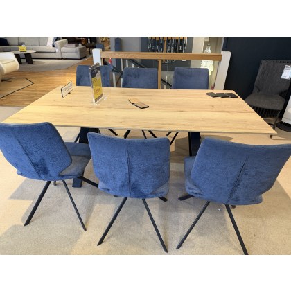 VENJAKOB KLU 1.9M DINING TABLE AND 6 X ARTHUR CHAIR