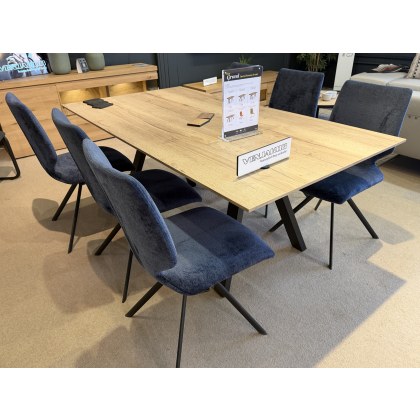 VENJAKOB KLU 1.9M DINING TABLE AND 6 X ARTHUR CHAIR