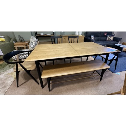 ERCOL-MONZA EXTENDING DINING TABLE & 4 CHAIRS PLUS BENCH