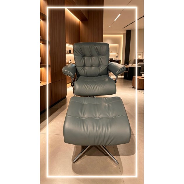 Stressless Erik Cross Chair & Stool - Medium Size