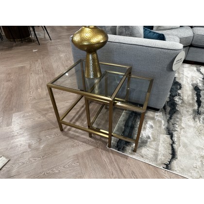 Charleston Nesting Tables in Brass Finish