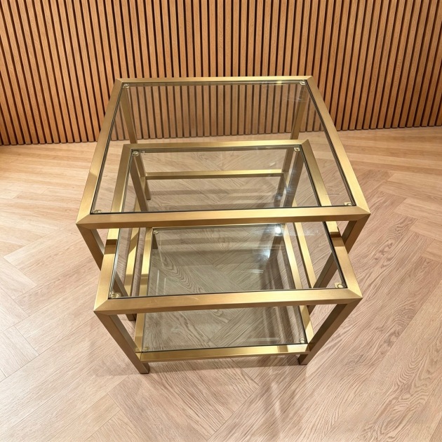 Charleston Nesting Tables in Brass Finish Charleston Nesting Tables in Brass Finish