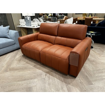Rocca Compact 2.5 Power Reclining Sofa with Adjustable Power Headrests in Tan