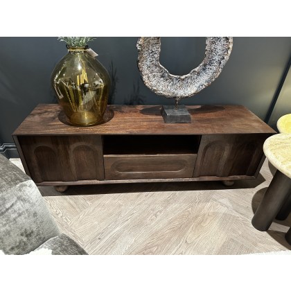 Arc Media Unit in Mango Wood