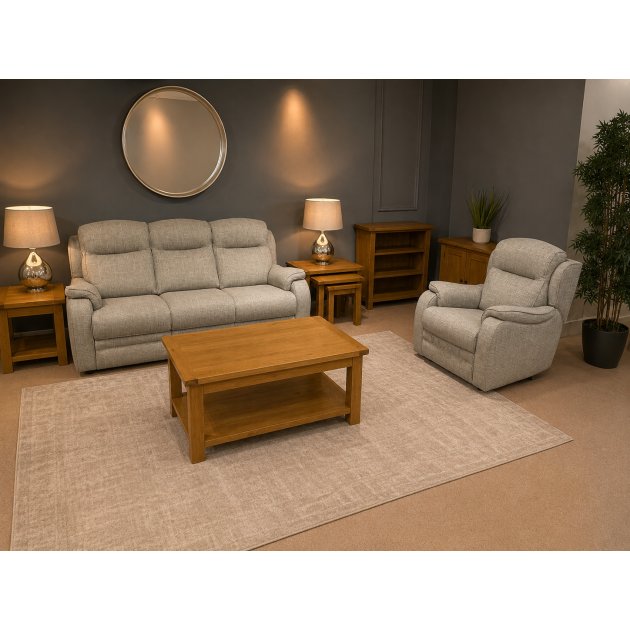 Parker Knoll Boston-Lifestyle - 3 Seater Static Sofa & Power Recliner Arm Chair in Fabric A