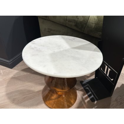 Turin Side Table in Orange and White