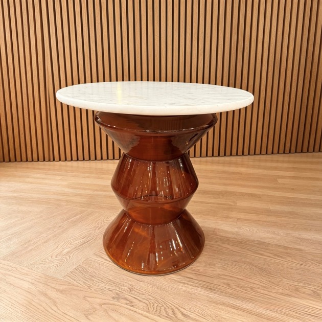 Turin Side Table in Orange and White Turin Side Table in Orange and White