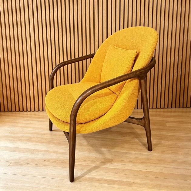 Allegra Chair in Ochre Fabric