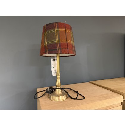 TARTAN LAMP WITH BRASS BASE