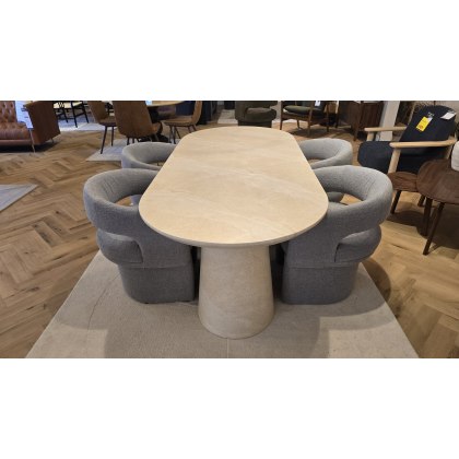 Pedro Dining Table & 4x Grey Sloane Dining Chairs