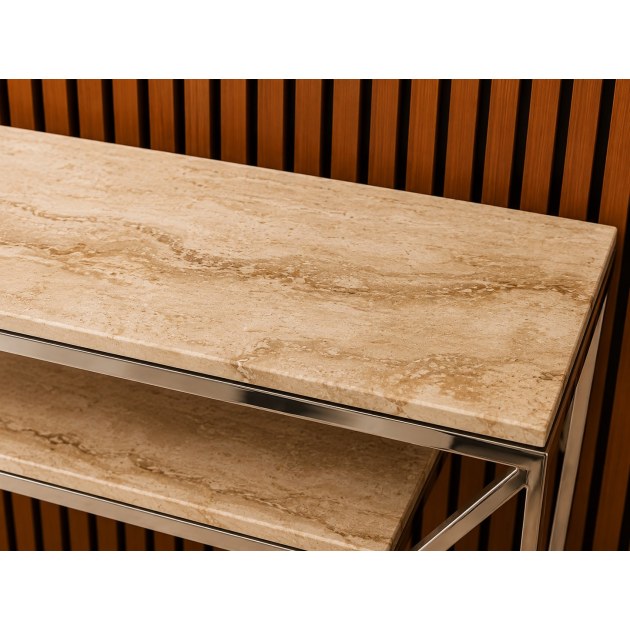 Stone Italia Bergamo Console Table Glam Travertine Stone Italia Bergamo Console Table Glam Travertine