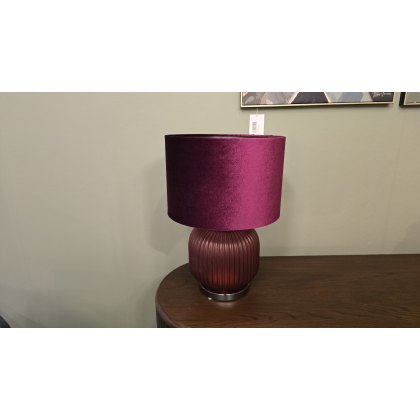 Frost Purple Pleated Glass Table Lamp