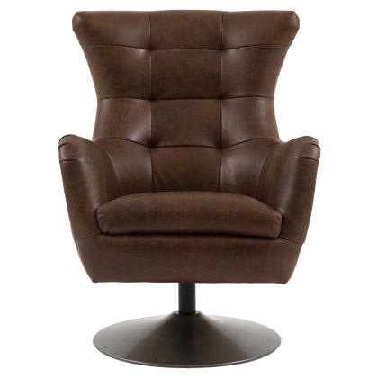 Gallery Direct Brown Leather Swivel Chair Gallery Direct Brown Leather Swivel Chair