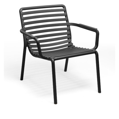 Nardi Doga 2 Anthracite Relax Chairs & White Side Table