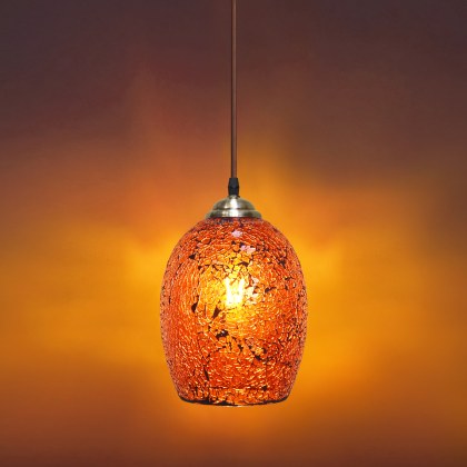 Red Crackle Glass Ceiling Light