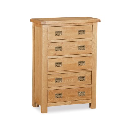 Fairfax Bedroom Oak 5 Drawer Chest Fairfax Bedroom Oak 5 Drawer Chest