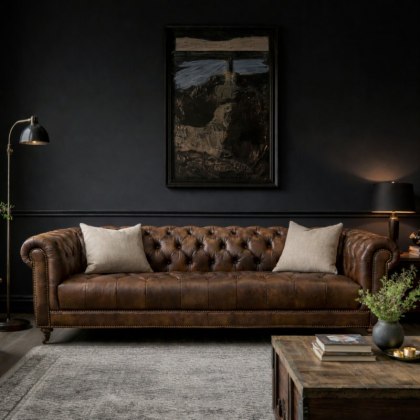 Highbury 4 Seater Sofa Leather QS