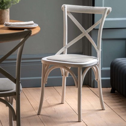 Gallery Direct Cafe White Linen Chair