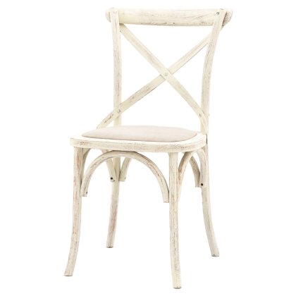 Gallery Direct Cafe White Linen Chair