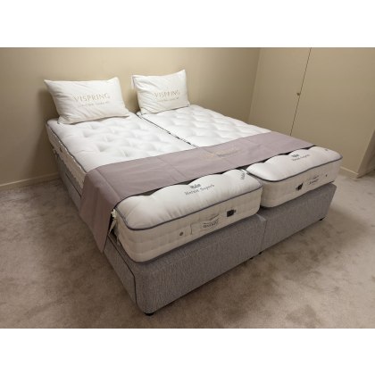 VI SPRING HERALD SUPERB 6'0" ZIP & LINK DIVAN SET WITH PLYMOURH BASE, SOFT/MEDIUM TENSION