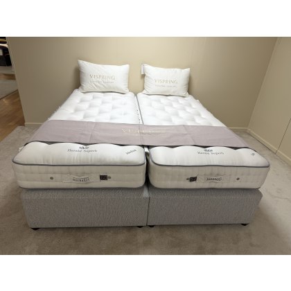 VI SPRING HERALD SUPERB 6'0" ZIP & LINK DIVAN SET WITH PLYMOURH BASE, SOFT/MEDIUM TENSION