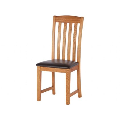 Fairfax Oak Slat Back Chair - PU Seat Fairfax Oak Slat Back Chair - PU Seat