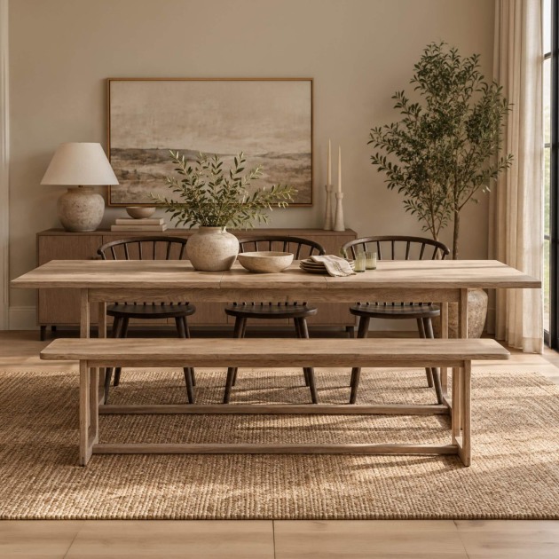 Craft 200cm Extending Dining Table, Bench & 3 Dining Chairs Craft 200cm Extending Dining Table, Bench & 3 Dining Chairs