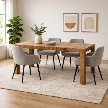 Iowa 200cm Dining Table + 4 Ivorra Grey Dining Chairs Iowa 200cm Dining Table + 4 Ivorra Grey Dining Chairs
