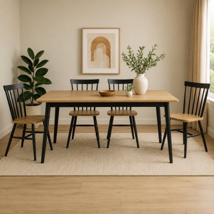 Monza Medium Extending Dining Table & 4 Dining Chairs