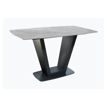Tanaro 135cm Compact Table Grey & Corner Bench & Low Bench Dark Grey