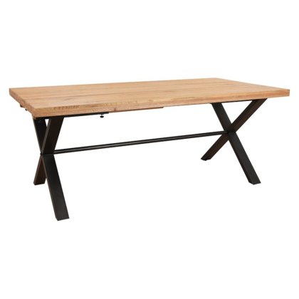 Yukon 190cm Dining Table & 3 Dining Chairs Grey & Wood Top Bench