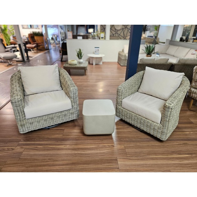Outdoor Ragusa Swivel Chairs & Rozzano Side Table Set Outdoor Ragusa Swivel Chairs & Rozzano Side Table Set
