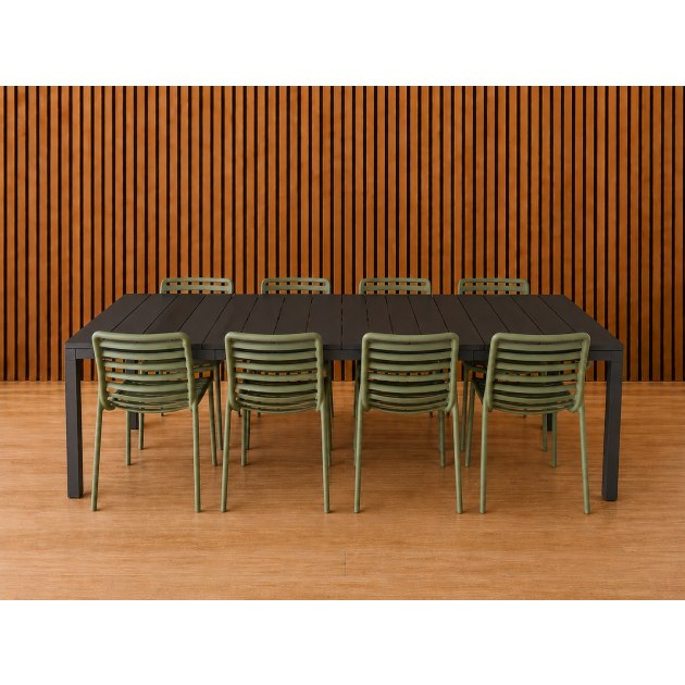 Nardi Outdoor Rio 210cm Extending Table with x6 Doga Chairs & x2 Doga Armchairs