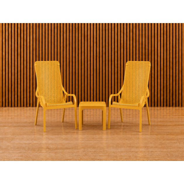 Nardi Outdoor Furniture Lounger & Side Table Set In Senape