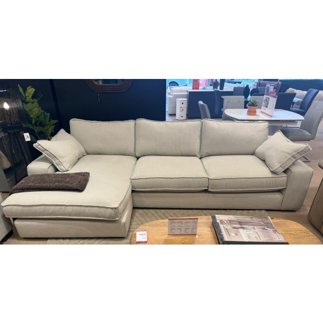 Braunton LHF Chaise with RHF Arm Sofa in Fabric B