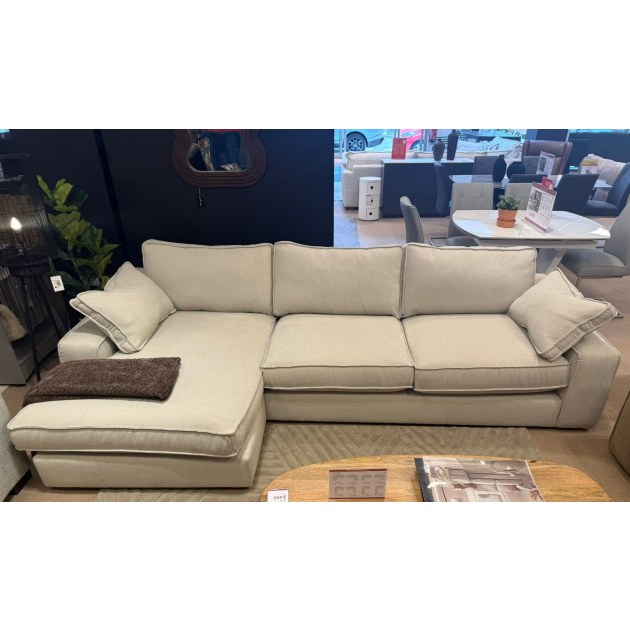 Braunton LHF Chaise with RHF Arm Sofa in Fabric B